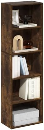 5-Cube Book Shelf, Cube Storage Organizer, Bookshelf, Bookcase with Open Shelf, 9.4 x 15.8 x 52, for Living Room, Home O