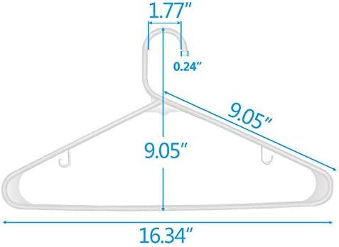SUPER DEAL Plastic Hangers 100 Pack, Clothes Hangers with Double Hooks for Adults for Coats, Dresses, Shirts, Pants, Lightweight Yet Space Saving, White