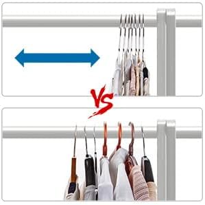 Stainless Steel Clothes Hangers 40 Pack, Space Saving Metal Closet Hangers with Shoulder Grooves, Heavy Duty Rust Resistant Hangers for Tank Tops, Cardigans, Shirts, Coats, Dorm and Outdoor Drying