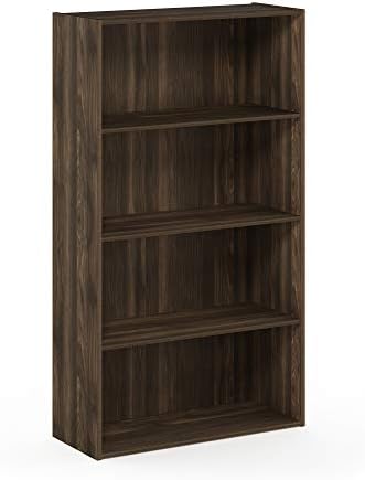 Furinno PASIR Book Shelf, 4-Tier Bookshelf, Bookcase with Open Shelf, 9.4 x 23.6 x 41.7, for Living Room, Bedroom, Home