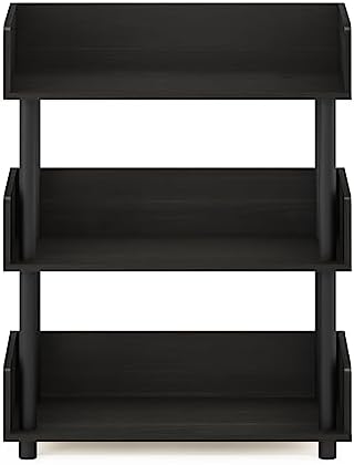 Furinno TURN-N-TUBE Display Shelf, 3-Tier Storage Shelves with Side Panels, Open Shelves Book Shelf with Rounded Corner