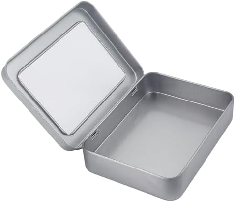 24 Pack Metal Storage Organizer Tins, Silver, 4.5 x 3.3 x 0.87 inches