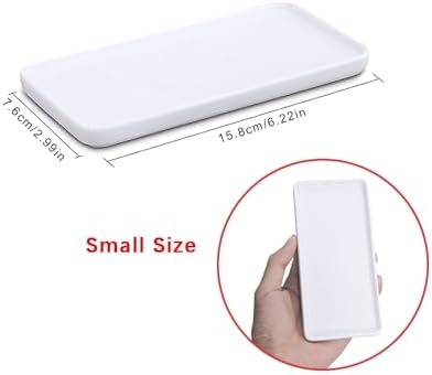 Ceramic Vanity Tray Small Rectangle, Bathtub Tray Bathroom Organizer, Cosmetics Holder for Tissue Candle Towel Plant Jew