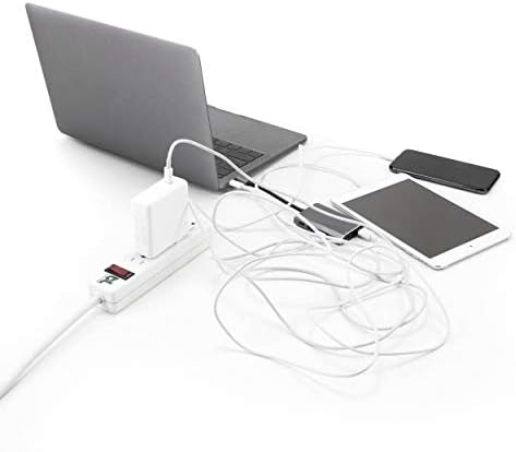 Bluelounge CableBox Mini Station Black Cable and Cord Management System - Small Surge Protector Included