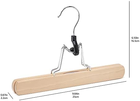 Amazon Basics Wooden Pants Hangers Closet Organizer,Natural,(Pack of 120)