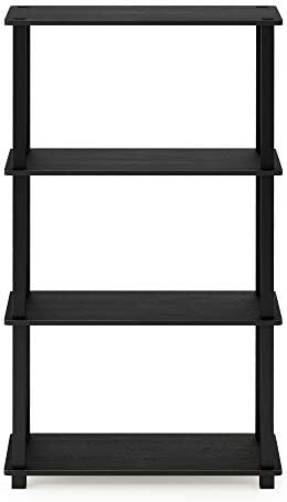 Furinno TURN-S-TUBE Toolless 4-Tier Storage Shelves, Book Shelf, Americano