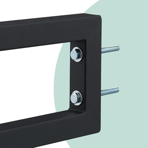 Relaxdays Wall Bracket, Set of 2, 50 cm, Steel, Shelf Brackets for Washbasin & Wall Shelf, Rectangular Shelf Console, Bl