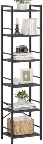 Bookshelf, 6-Tier Tall Bookcase for Small Space