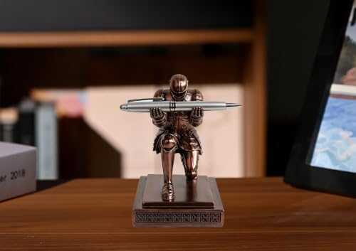 Soldier Executive Knight Pen Holder Personalized Desk Organizers Copper