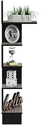 Furinno Rossi 5-Tier Corner Floating Shelves for Wall, French Oak