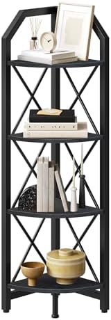 CHOEZON 4-Tier Corner Shelf, Industrial Corner Bookshelf, 47.6" Corner Storage Stand, Plant Stand Display Shelf, Corner