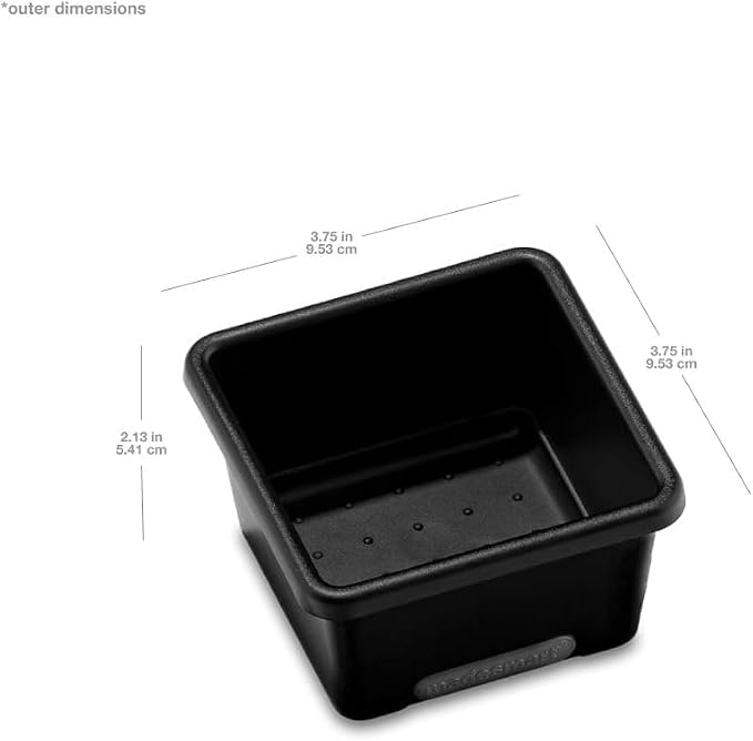 madesmart Mini Storage Bin, Multipurpose Organizer for Kitchen, Bathroom & Office, Organizer for Cutlery, Peeling Tools, Spatulas, Non Slip Base, Durable Easy Clean Plastic, Carbon