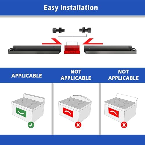 30" Magnetic Stove Top Shelf – Black Spice Rack with Red LOVE Design – Seasoning Organizer for Back of Stove – Over Stov