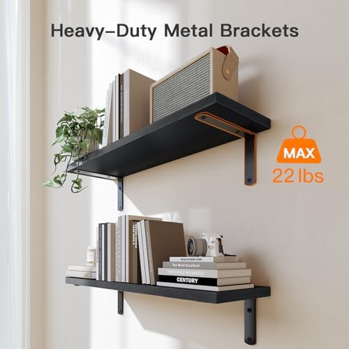 Amada Bathroom Shelves with Storage Basket, Set of 3, Black