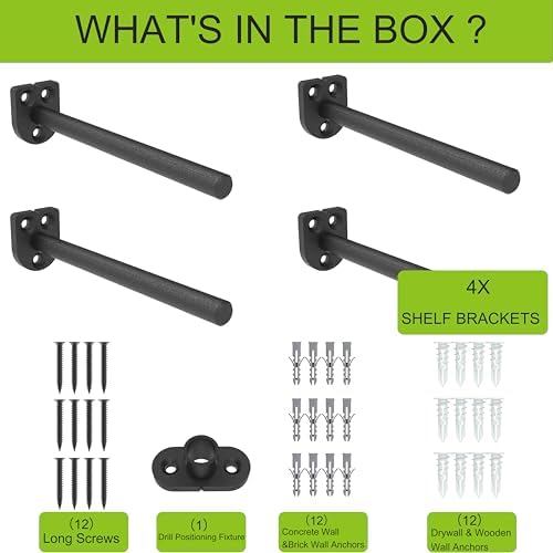 8 in Hidden Floating Shelf Brackets 4 Pack, 1/4" Thick Heavy Duty