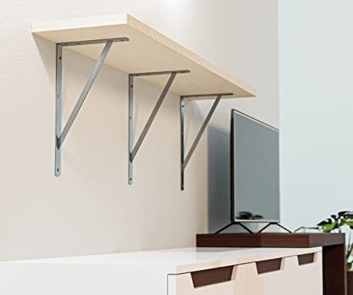 Amig - Shelf Bracket Stainless Steel Model 9 | Metal Bracket for Shelves | Shelf Bracket | Colour Metallic Grey | Dimens