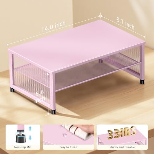 ECOLOVI 2-Tier Computer Monitor Stand Riser, Printer & Laptop Stand, Office Desk Accessories, Workspace Desk Organizer f