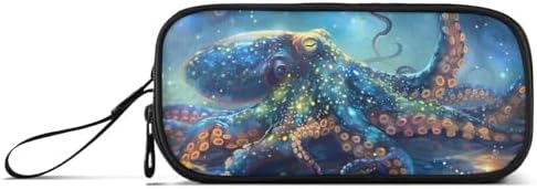 Octopus Galaxy Pencil Case Box Boys Girls Large Pencil Pouch with Zipper Compartments Big Capacity Stationery Pen Bag Organizer for Kids Teens Adults School