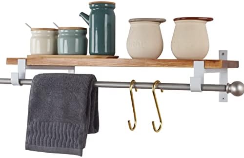 AddGrace Closet Rod Bracket Heavy Duty Shelf Brackets White 10 Inch 4 Pack