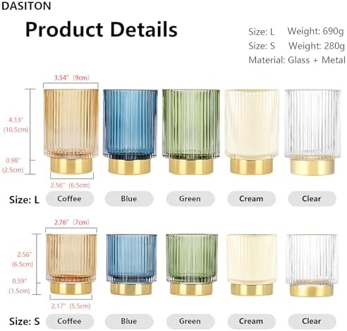 DASITON Makeup Brush holder Organizer,Crystal Cosmetic Makeup Brush Glass Brushes Storage Holder, Vintage Make Up Brush