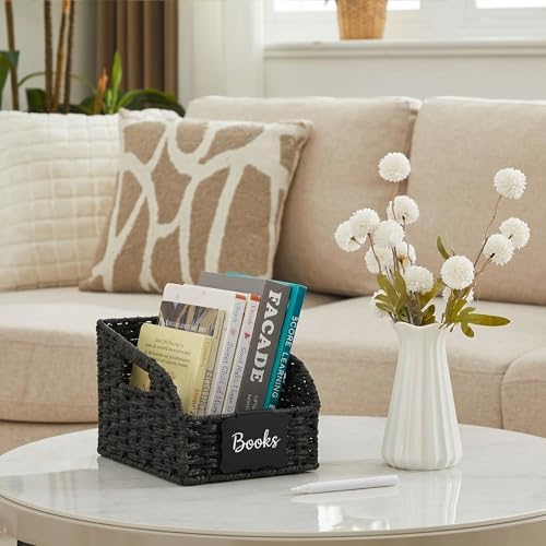 Pantry Baskets for Organizing,Wicker Storage organizers,3Pack,Black
