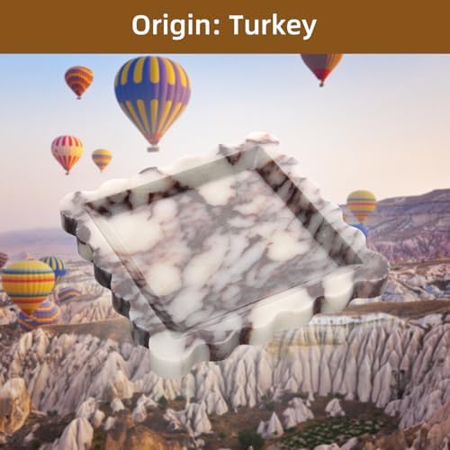 Square Marble Decorative Tray, Turkey Calacatta Viola, 8 * 8
