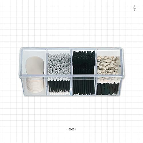 4-Compartment Makeup Organizer and Storage: Transparent Multi-Functional Bathroom Closet Storage with 4 Trays and Clear