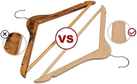 Plastic Clothes Hangers 20 Pack and Solid Wooden Hangers 20 Packs