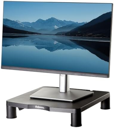 Fellowes Everyday Monitor Stand with 3 Adjustable Heights - Ergonomic Monitor Riser for Computer, Laptop, iMac, PC, Note