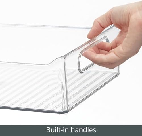 mDesign Plastic Kitchen or Pantry Storage Bins with Handles - Organization in Cabinet, Fridge or Freezer - Fruit Contain