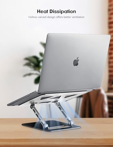 Aoviho Adjustable Laptop Stand for Desk,Portable Laptop Stand Holder and Riser,Foldable Aluminum Notebook Computer Stand