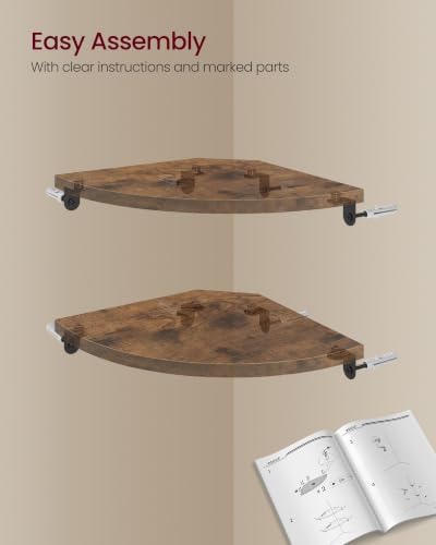 VASAGLE Floating Corner Shelves, Set of 4, 6 x 6 x 0.5 Inches