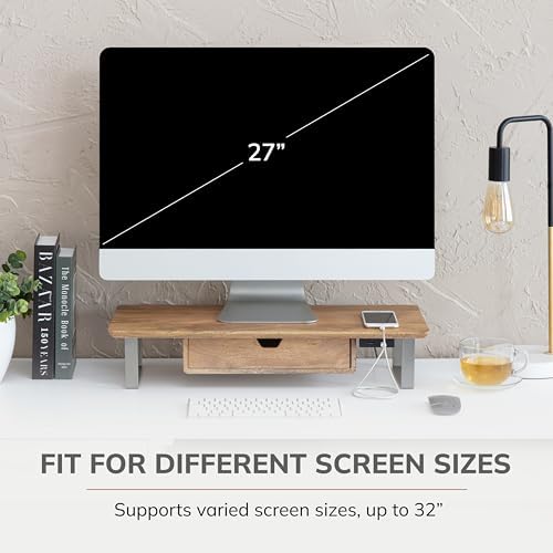 Anji Mountain Monitor Stand for Desk - Desktop Organizer & Laptop Riser, Ergonomic Monitor Riser, Space-Saving, Durable,