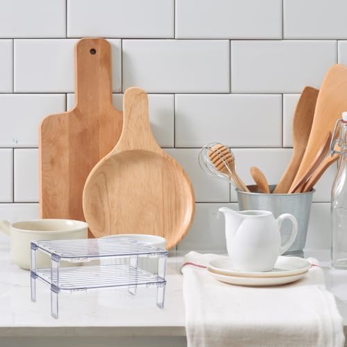 SHOWERORO 2pcs Stacking Shelf Freezer Rack - Kitchen Storage Rack