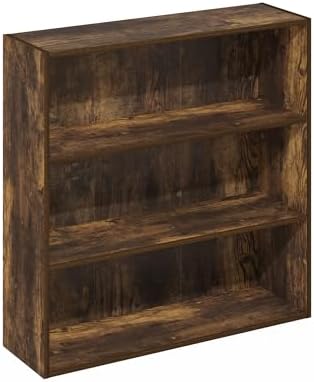 Furinno PASIR Book Shelf, 3-Tier Bookshelf with Open Storage Shelf, Standing Bookcase, 9.3 x 31.3 x 31.5, Easy Assembly,