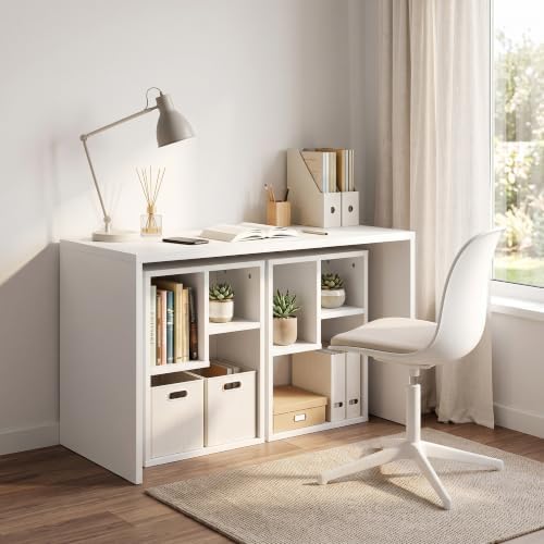 VECELO Cubby Storage Organizer Bookcase, Open Cube Display Shelf Cabinet, Freestanding Multicompartment Bookshelf for De