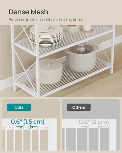 SONGMICS 5-Tier Steel Storage Rack, Shelving Unit with X Side Frames