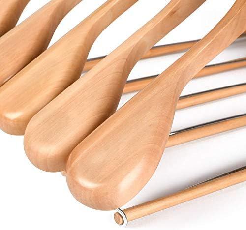 Quality Luxury Wooden Suit Hangers Wide Wood Hanger for Coats and Pants Retro Finish (30, Natural Finish)