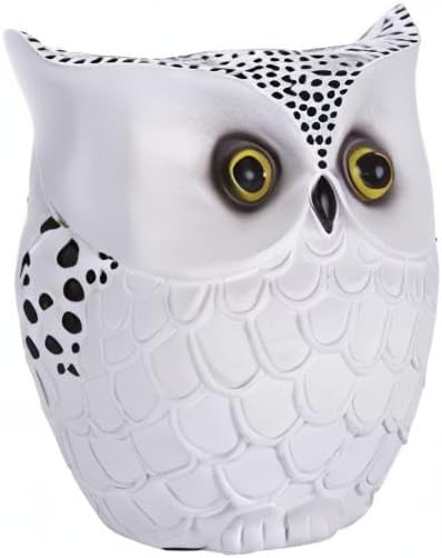 Owl Pen Holder, Owl Pen Pencil Container Carving Brush Pot Brush Holder Desk Organizer Decoration,Luxury Gift and Exquisite Handicraft (White:Owl)