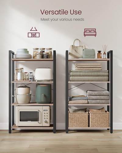 VASAGLE 4-Tier Bookshelf, Bookcase with Shelves, Storage Shelf, Living Room