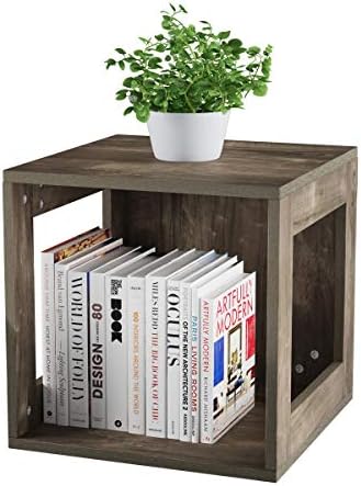 Lavish Home Modern Small Bookcase with Storage – Minimalist Open-Side Modular Shelving Unit, Stackable Accent Bookcase f