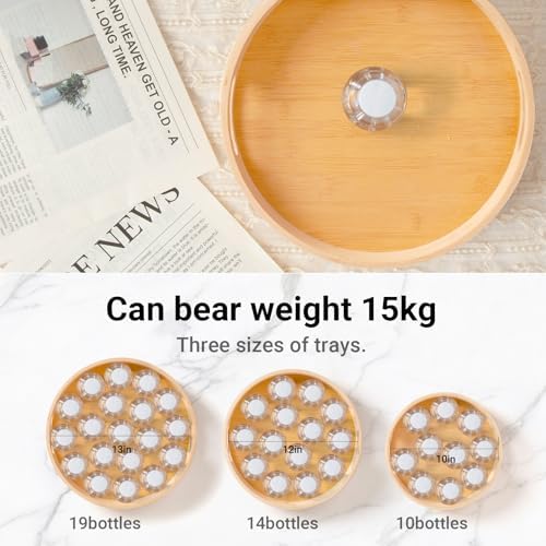 13in Bamboo Lazy Susan Turntable Organizer for Table Top