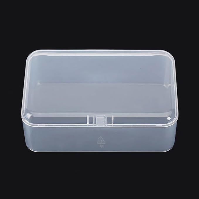 12 Pack Rectangular Clear Plastic Organizer Storage Box Containers (3.54 x 2.36 x 1.38 inch) with Lid for Beads and More