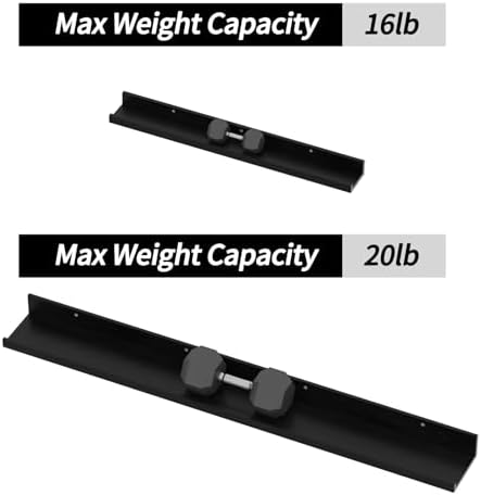 Giftgarden 47 Inch Long Floating Shelves for Wall Set of 5, Black Wood Wall Shelves for Bathroom, Bedroom, Kitchen, Livi