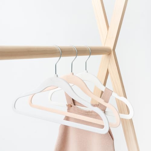 3 Sprouts Velvet Baby Hangers, Non Slip Slim, Cream/Gray/Hazelnut, 30 Pack