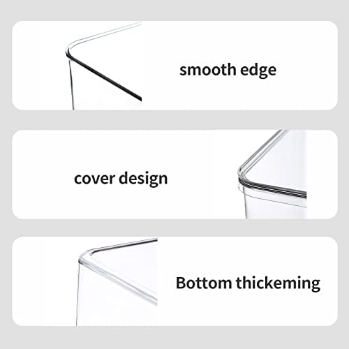 Storage Boxes, 5 Packs Transparent Food Organizer, Stackable Lidded Storage Bins (3 XL + 2M)