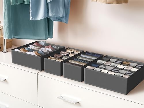 Simple Houseware 4-Pack Drawer Organizer Set for Underwear/Socks/Bra