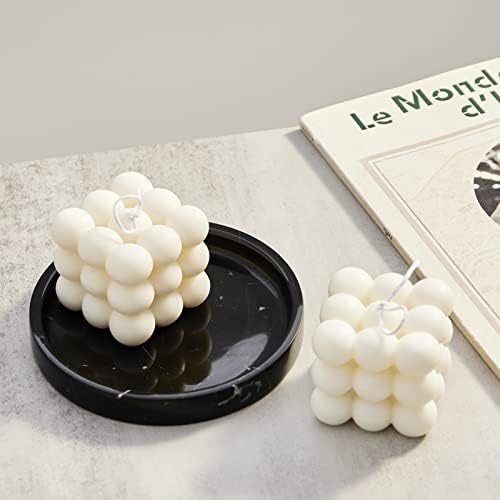 100% Carved Marble Round Vanity Tray 5.5'', for Kitchen Bathroom Countertop, Nightstand Decor, Candle Holder, Jewelry Ri