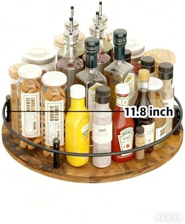 Lazy Susan Spice Rack Organizer - Rotating Turntable Height Adjustable for Kitchen Countertop Cabinet Pantry Seasoning S