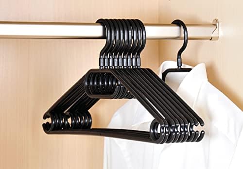KESPER 16770 Clothes Hangers, Set of 10, Material: Plastic, Width: 40 cm, Colour: Black